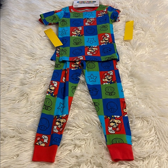 Nintendo Super Mario Gray and Red Pajama Set two sets brand new size 6 - Picture 5 of 8